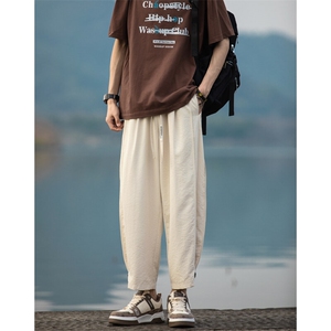 2025夏季新款潮牌百搭直筒阔腿裤休闲小脚九分裤男2533-P40控59图片