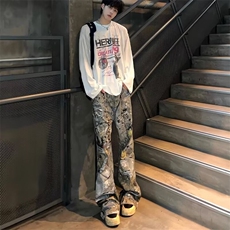 印花秋冬卫衣男2025年春秋季韩版新款圆领宽松上衣chic港风潮流，男装针织衫/毛衣，四季星座505