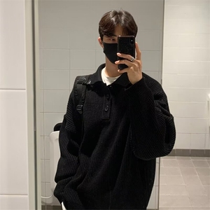 秋冬季针织衫毛衣男宽松潮流港风纯色潮牌休闲M570-P42,男装针织衫/毛衣,星座208-5