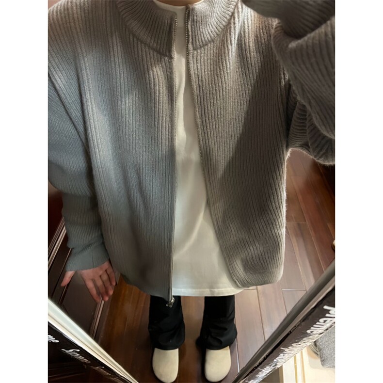 【有货】cleanfit灰色拉链开衫毛衣外套男款针织衫M5653CC-特P55,男装针织衫/毛衣,星座1007（原301D）