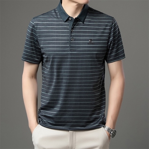 AC9858钱塘2020-3夏季男士精品短袖翻领条纹休闲T恤精品P53图片