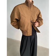 现货26春装美拉德立领飞行夹克纯色复古廓形高街棒球服外套，男装夹克，电商A486