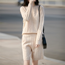 2025百搭时尚简约圆领长袖套装，女装羊毛衫，哲奥羊绒