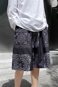 印花短裤宽松夏季男士5分冰丝沙滩宽松休闲裤A125-6610-P25图片