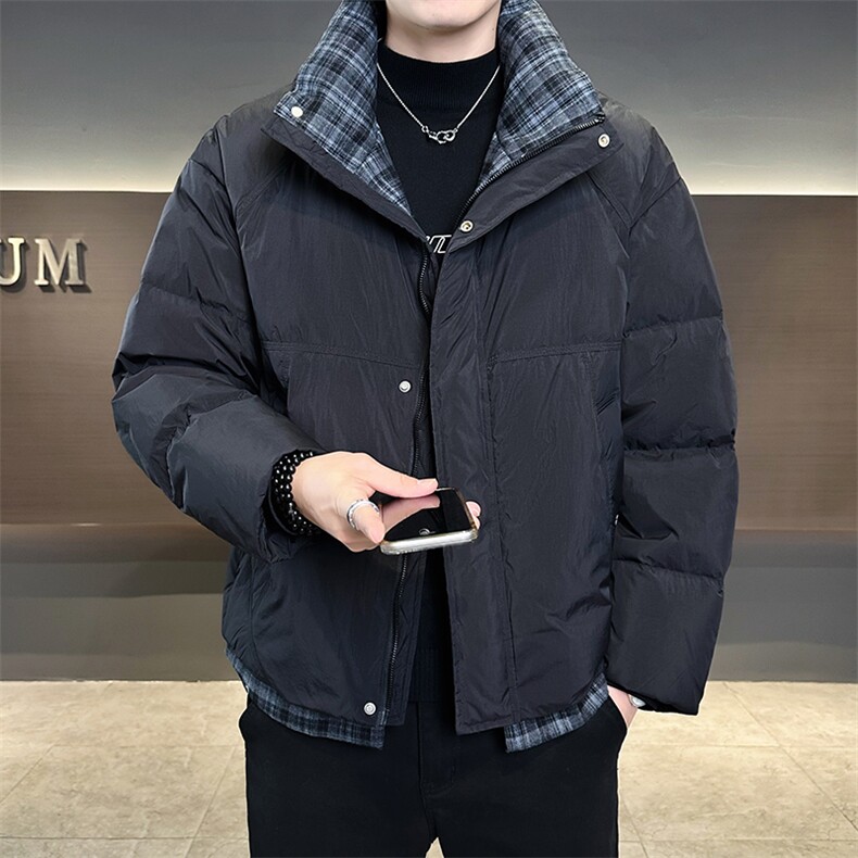 2025冬季新款格子假两件设计保暖90绒羽绒服男YR3188-P279,男装羽绒服,电商D342