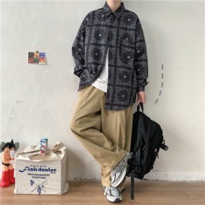 202-7-GC05  2021春秋季新款男士长袖衬衫男复古民族风图片