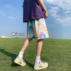 XZ616夏季新款满印星星冰丝五分裤休闲沙滩裤TY880P25控39，男装休闲裤，星座512A（原616）