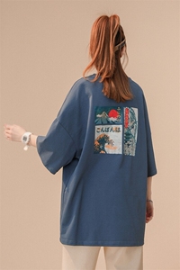1中性风大码M-5XL日系休闲情侣女风短袖T恤男DT7645P30控45图片