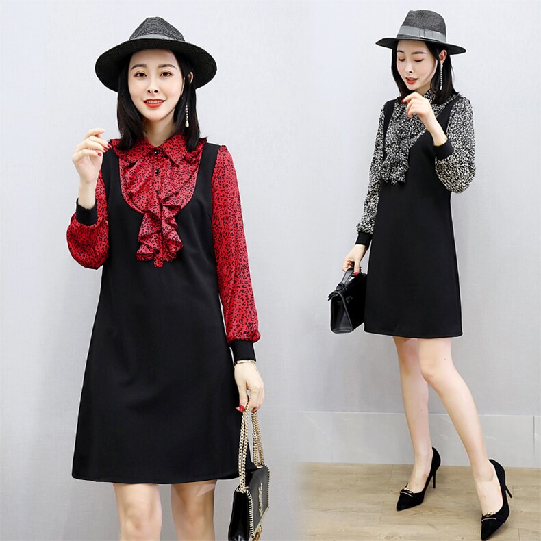 2021年春季气质舒适时尚连衣裙潮流优雅长袖中长款，女装连衣裙，安之芮娜