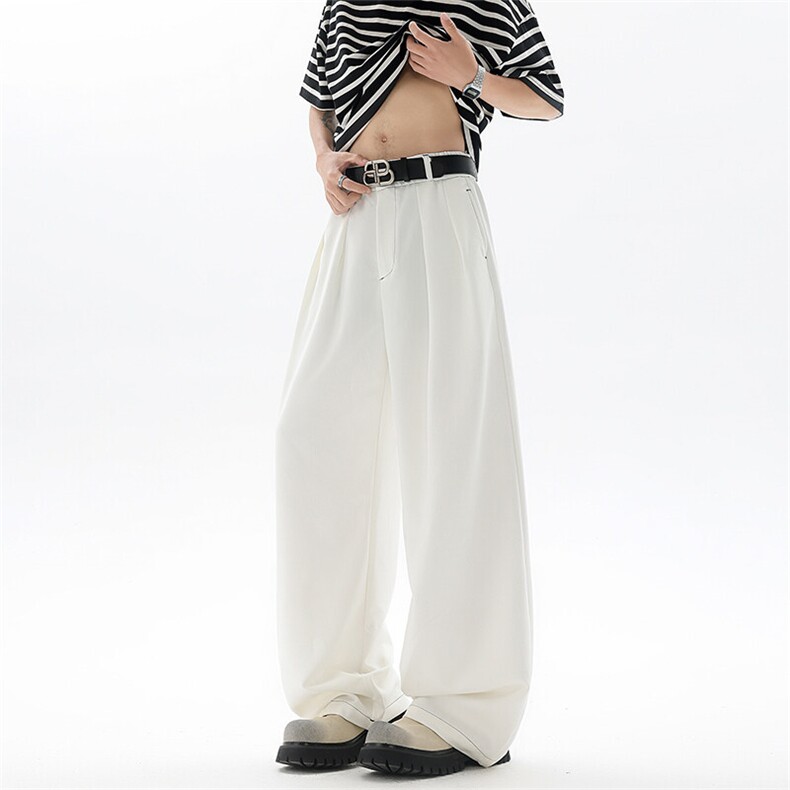 8XL-M冰丝仿牛仔裤男百搭简约阔腿宽松弯道直筒休闲裤男K9150，男装休闲裤，电商D206-1