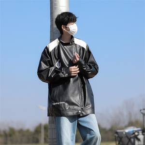 外套男翻领机车服休闲春季皮夹克JK0926-P75