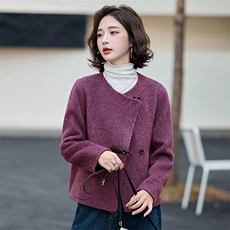 100%羊毛呢短外套2025秋冬装修身显瘦高端气质百搭小个子呢大衣，女装双面呢大衣，美沁