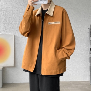 8XL-M春季水洗帆布短款夹克男生vintage美式复古工装外套JK003P98图片