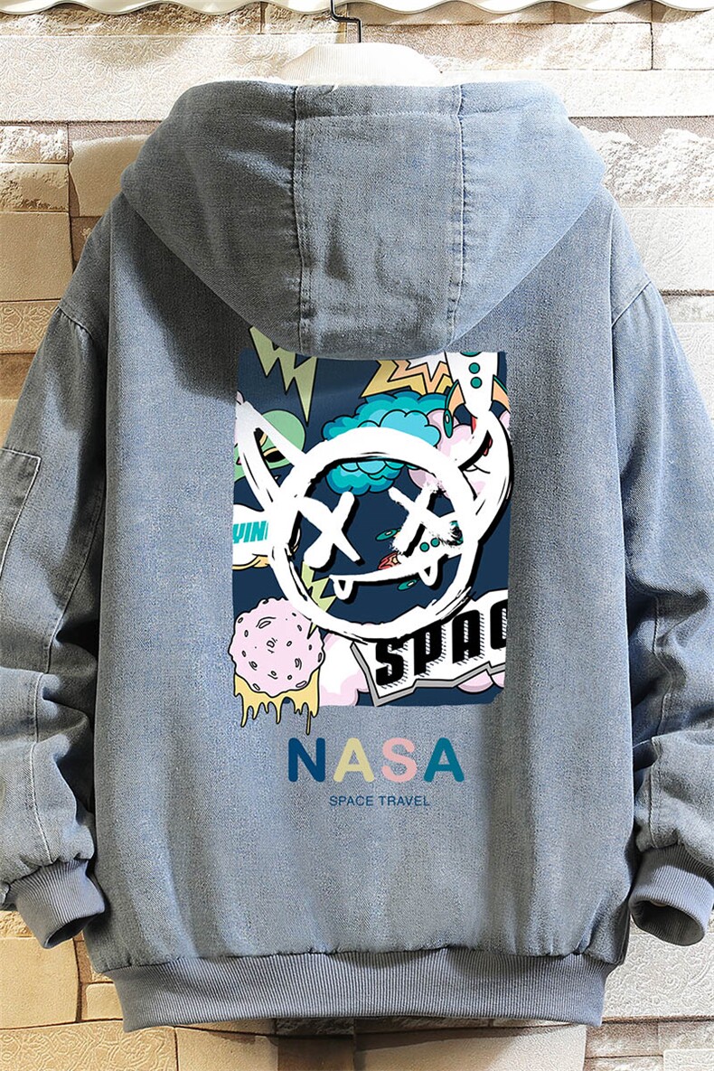 牛仔外套加厚加绒衣男羊羔毛服男砖墙NM53275-P140,男装棉衣,电商A040A