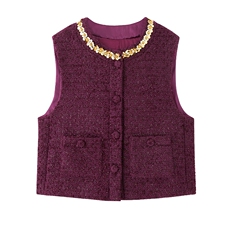 小香风马甲女款2024新款春秋季高端法式气质名媛无袖背心马夹外套，女装短外套，韩宇舍