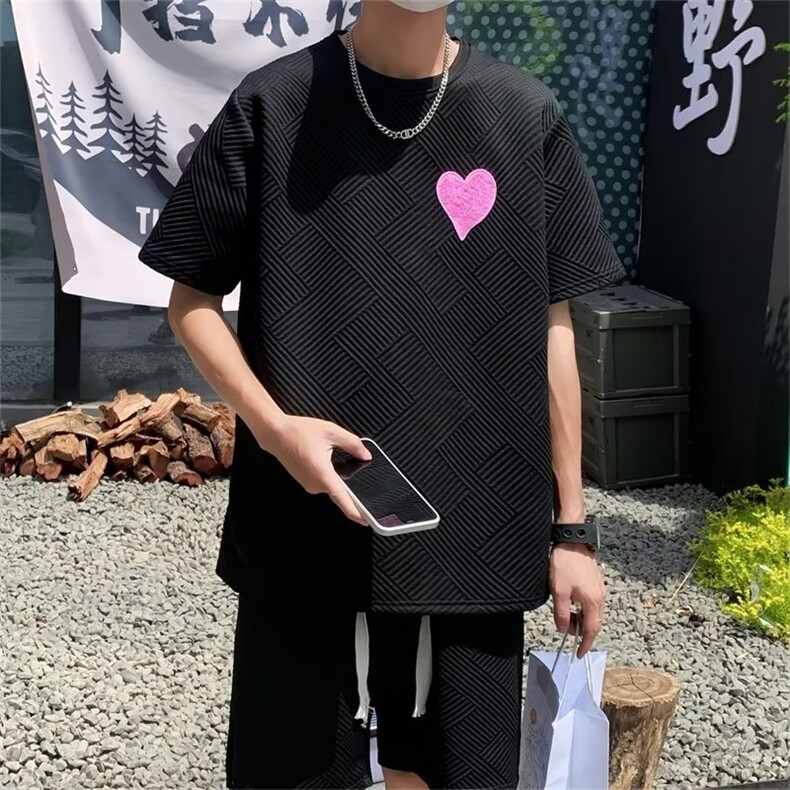 新款~夏季短袖套装男士休闲个性套装,男装休闲套装,星座1013