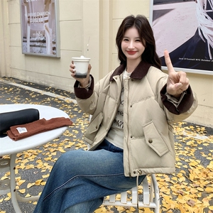 xian货 灯芯绒撞色拼接50羽绒服2C090-9024-P235-K358图片