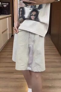 侧拉链网孔透气短裤男款夏季青少年薄款机能风工装裤子运动五分裤图片