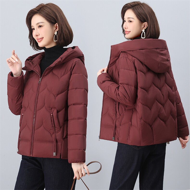 2024年冬季新款时尚连帽休闲羽绒棉棉服，女装棉衣/棉服，依恋蒂丝