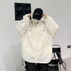 皱真抽绳防晒休闲外套夏天防晒上衣休闲宽松W9310，男装防晒衣，星座1116A-1（原606A）