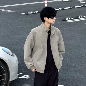 网图春季抖音得物品质扎染PU皮衣雾面皮夹克外套男6153-TP43