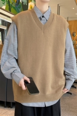 毛衣马甲休闲纯色针织衫宽松背心男内搭上衣ND638-TP28-58，男装针织衫/毛衣，电商A102