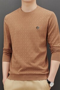 BAMJ-305钱塘2020-2中青年男士秋季新款薄款圆领打底衫毛衣P122图片