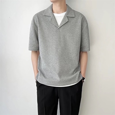 夏季轻熟风短袖POLO衫男潮牌痞帅韩版宽松半袖上衣V型翻领t，男装T恤，星座302B-2