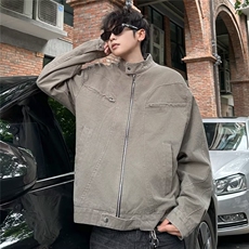 2026春新款水洗夹克痞帅廓形棒球服JK9333，男装夹克，星座1108