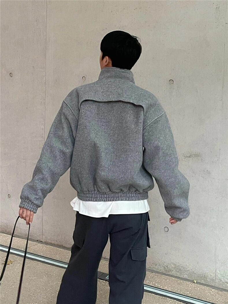 【有货】R3001CC-特P110加厚毛呢外套男设计感立领呢子夹克,男装夹克,星座1007（原301D）