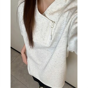 2026夏季新款270g华棉斜拉链V领短袖T恤DT6263特P25建议零售价68，男装T恤，电商A001