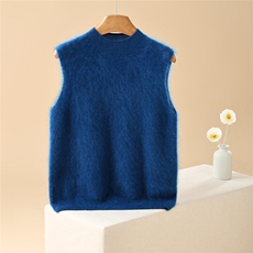 2025年秋季一线无袖半高时尚百搭通勤简约，女装羊绒衫，英集羊绒