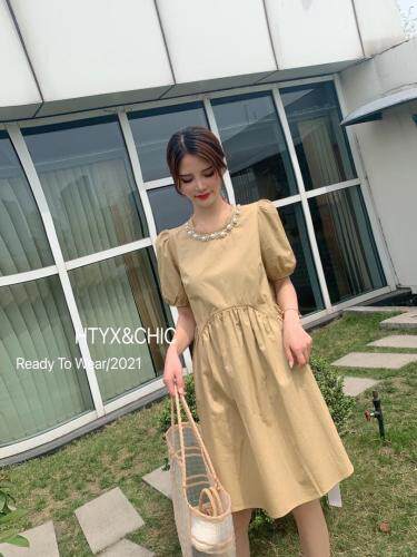 现货，夏季新款，素色韩版娃娃裙，女装，HTYX(6F)