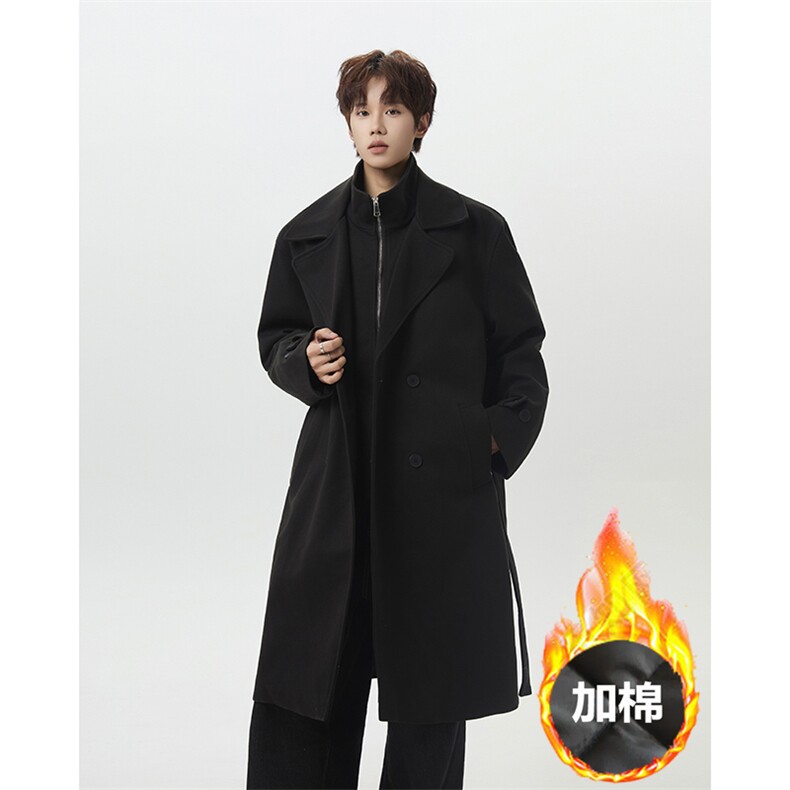 假两件毛呢大衣中长款加棉呢子风衣-FY813特P105常规FY913-特P95,男装风衣,电商B289