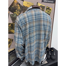 B221！美式ins高街暗黑小众毛边格子衬衫SY2320-P65控88，男装衬衫，电商B221