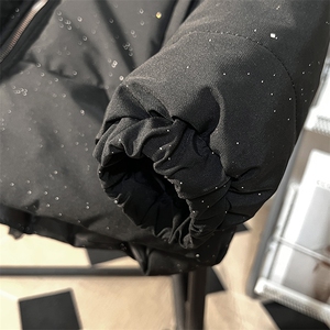 5W件现货冬季解构立领美式高街棉服厚外套男女夜光亮片满天星棉衣图片