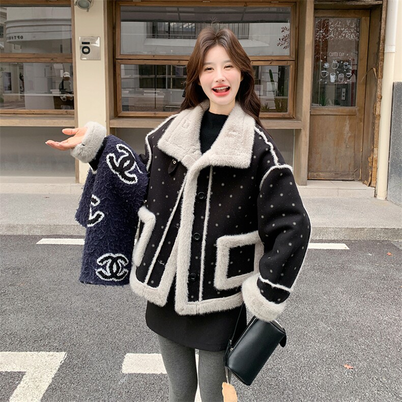 6973数据款现货大货已出小众加绒加厚皮毛一体P215-K318,女装羊绒大衣,2D034