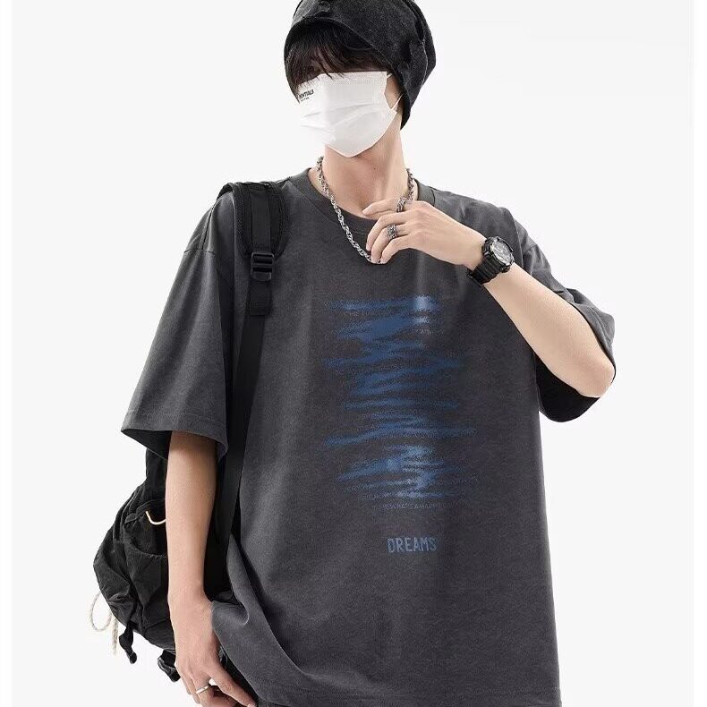 GENIOLAMODE长袖男士打底衫休闲宽松圆领卫衣秋冬内搭T恤印花潮牌,男装T恤,星座516A