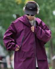春秋新款户外冲锋衣美式宽松机能连帽外套百搭潮牌防风夹克男，男装夹克，星座716-3
