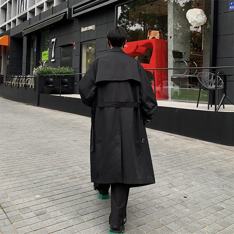 特批90无差价24春款韩系风街头潮流纯色中长款风衣男大码外套J541，男装风衣，电商A001