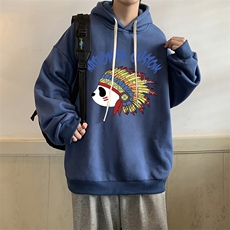 纯棉连帽卫衣男大码运动帽衫宽松薄WY2196-P35加绒款-P40，男装卫衣，电商A040