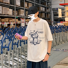！春夏新款纯棉宽松短袖T恤男士情侣体恤衫男DX24-P20，男装T恤，电商B367