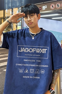 量大优 供视频 重磅麂皮绒短袖t恤男 JT517-特p19图片