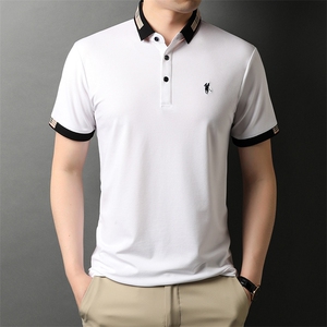 QLM88308夏季男士青年翻领t恤纯色修身免烫polo衫体恤P63图片