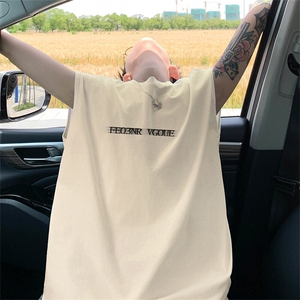可48小时发货支持抖音得物来样二开240克重磅美式纯棉背心无袖t恤图片