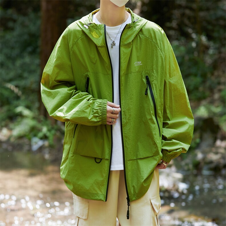 夏季男款防晒服户外透气凉感轻薄潮牌连帽宽松休闲外套F0151-P45,男装防晒衣,星座308B-2
