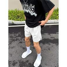 浅灰色健身4分短裤男夏季冰丝速干运动裤子不过膝跑步训练四分裤，男装牛仔裤，星座506A