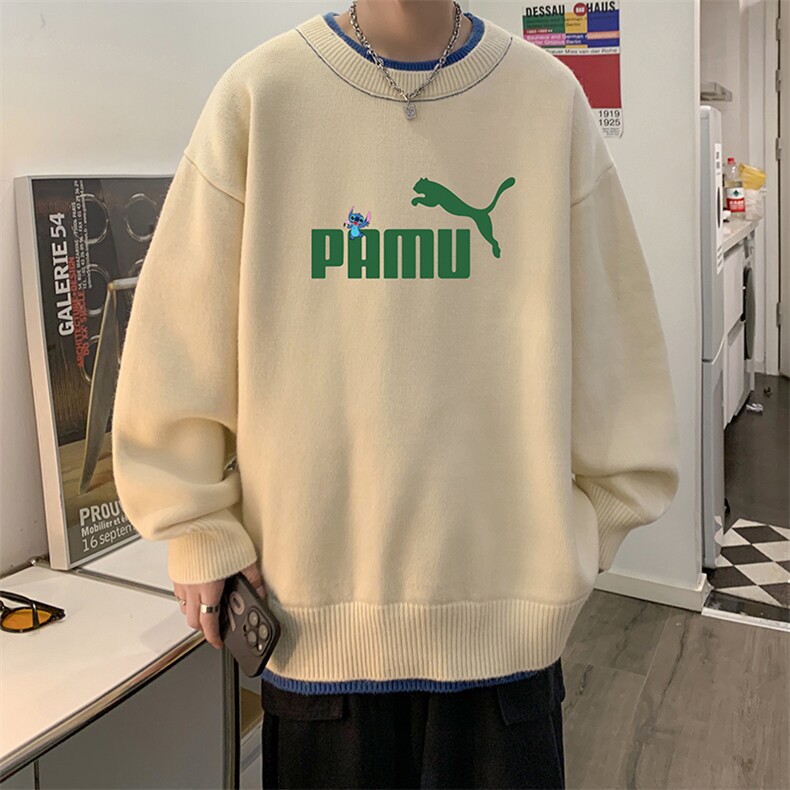 控78假两件毛衣男大码加绒针织衫男毛线衣M80227-P55加绒P70,男装针织衫/毛衣,电商A040