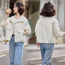 小个子早春短外套女新款2025时髦立领休闲超好看简约百搭棒球服潮，女装短外套，悦祺