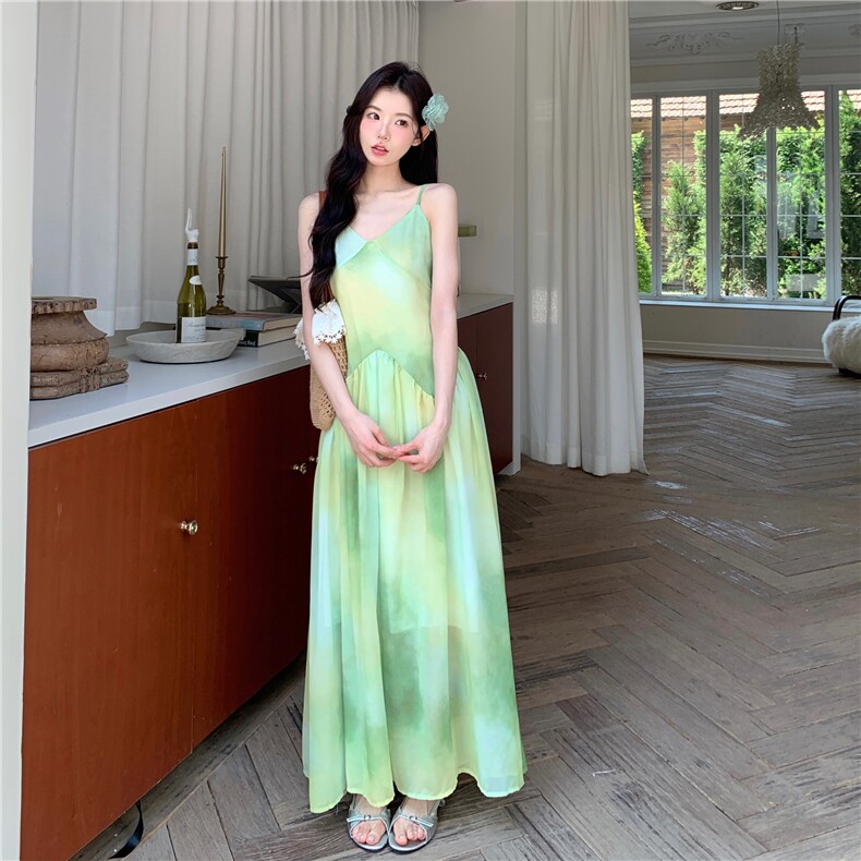 2025夏季新款小个子时尚法式甜美气质无袖连衣裙女高级感宽松长裙,女装连衣裙,2C122
